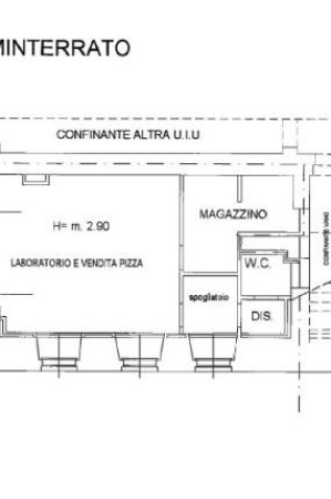 Planimetria ATTIVITA' PIZZERIA - 75 M² - VIA IPPOLITO NIEVO, 4 (TS)