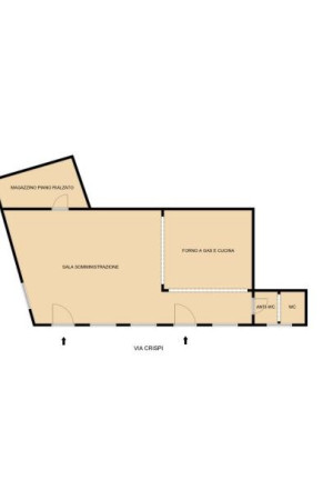Planimetria PIZZERIA - 95M² - VIA CRISPI 45 (TS)