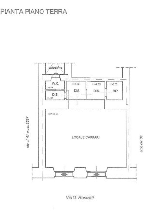 Planimetria LOCALE COMMERCIALE - 48M² - VIA ROSSETTI, 39/B