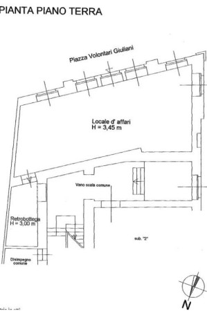 Planimetria NEGOZIO - 85M² - PIAZZA DEI VOLONTARI GIULIANI, 3